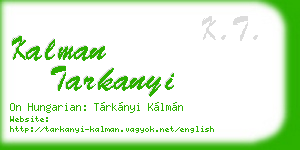 kalman tarkanyi business card